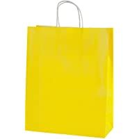 Thepaperbagstore 25 Bolsas De Papel De Colores- Reciclables Y Reutilizables- con Asas Retorcidas- Amarillo - Medianas…